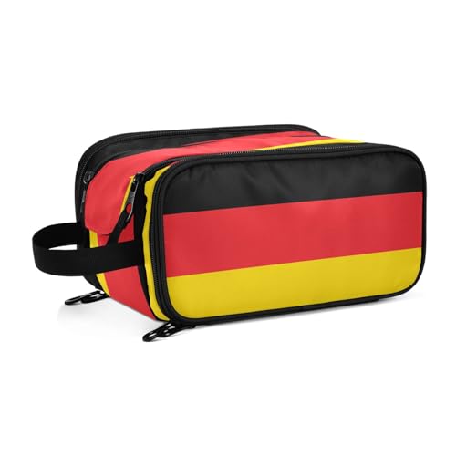 Kulturbeutel für Damen, Motiv: Deutschland-Flaggen, groß, Make-up-Tasche, Organizer, Reise-Kosmetiktasche, mehrfarbig, Einheitsgröße, Beauty Case von ILmira