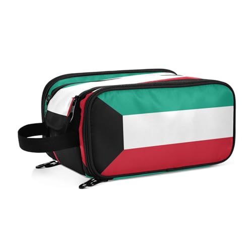 Kulturbeutel für Damen, Motiv: Kuwait-Flaggen, groß, Make-up-Tasche, Organizer, Reise-Kosmetiktasche, mehrfarbig, Einheitsgröße, Kosmetikkoffer von ILmira