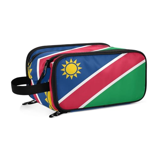 Kulturbeutel für Damen, Motiv: Namibia-Flaggen, groß, Make-up-Tasche, Organizer, Reise-Kosmetiktasche, mehrfarbig, Einheitsgröße, Kosmetikkoffer von ILmira