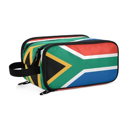 Kulturbeutel für Damen, Motiv: Südafrika-Flaggen, groß, Make-up-Tasche, Organizer, Reise-Kosmetiktasche, mehrfarbig, Einheitsgröße, Kosmetikkoffer von ILmira