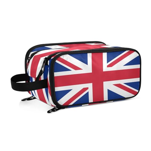 Kulturbeutel für Damen, Motiv: britische Flaggen, große Make-up-Tasche, Organizer, Reise-Kosmetiktasche, mehrfarbig, Einheitsgröße, Beauty Case von ILmira