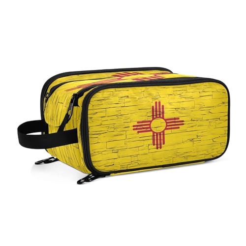 New Mexico State Flag Damen Kulturbeutel Große Make-up-Tasche Organizer Reise Kosmetiktasche, mehrfarbig, Einheitsgröße, Beauty Case von ILmira