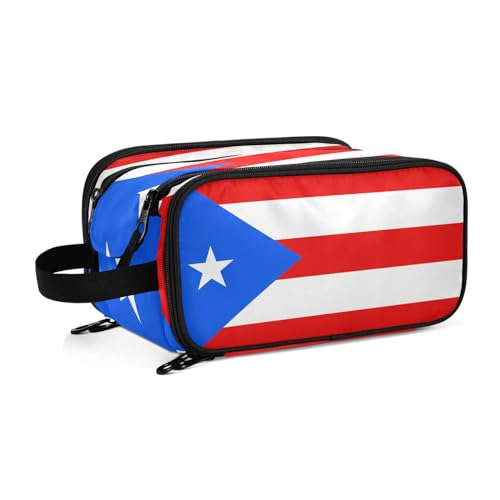 Puerto Rico Flags Damen Kulturbeutel, groß, Make-up-Tasche, Organizer, Reise-Kosmetiktasche, mehrfarbig, Einheitsgröße, Kosmetikkoffer von ILmira