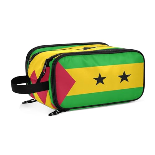 Sao Tome and Principe Kulturbeutel für Damen, große Make-up-Tasche, Organizer, Reise-Kosmetiktasche, mehrfarbig, Einheitsgröße, Kosmetikkoffer von ILmira