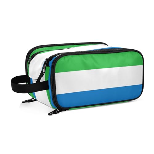 Sierra Leone Kulturbeutel für Damen, Flaggen, groß, Make-up-Tasche, Organizer, Reise-Kosmetiktasche, mehrfarbig, Einheitsgröße, Kosmetikkoffer von ILmira