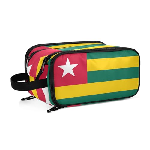 Togo Flags Kulturbeutel für Damen, groß, Make-up-Tasche, Organizer, Reise-Kosmetiktasche, mehrfarbig, Einheitsgröße, Kosmetikkoffer von ILmira