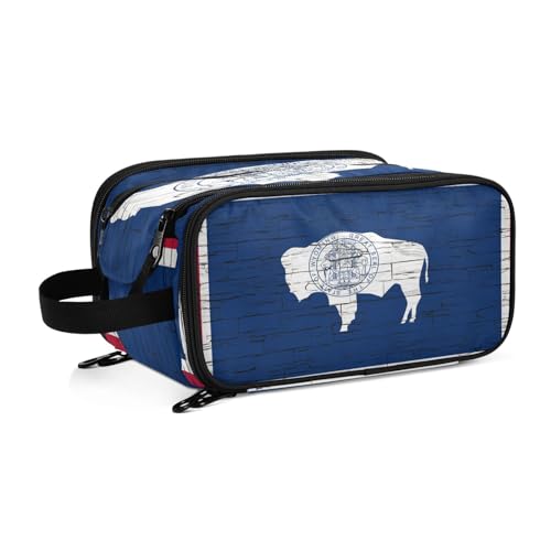 Wyoming Kosmetiktasche für Damen, Motiv: Staatsflagge, mehrfarbig, Einheitsgröße, Beauty Case von ILmira