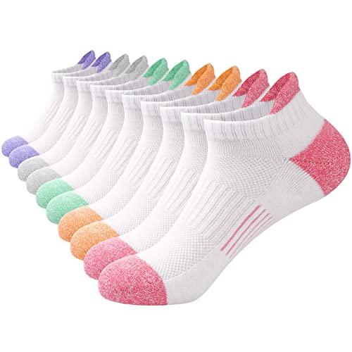 ILovDaisy Sneaker Socken Damen Sportsocken Mehrfarbig 39-42, 5 Paar Sneakersocken Laufsocken Atmungsaktiv Kurze Knöchelsocken aus Baumwolle von ILovDaisy