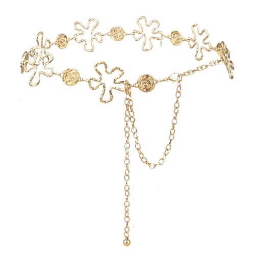 Luvatar Mode Metall Taillenkette Gürtel Bluse Kleid Pullover Kette Gürtel .., Gold, T02, Medium von ILuvatar