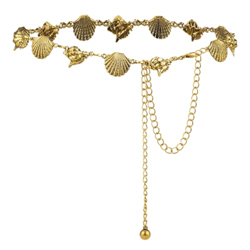 Luvatar Mode Metall Taillenkette Gürtel Bluse Kleid Pullover Kette Gürtel .., Goldfarben, S97, Medium von ILuvatar