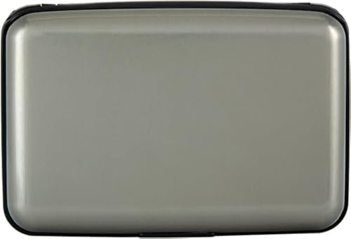 IMAGILIVSPAS RFID-blockierender Kreditkartenschutz, Aluminium-Ausweishülle, Hartschale, Visitenkartenhalter, Metallgeldbörse für Männer oder Frauen, 1 Stück, Grau, RFID-blockierendes Kartenetui von IMAGILIVSPAS