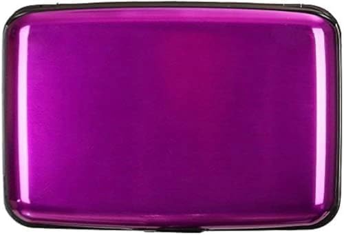 IMAGILIVSPAS RFID-blockierender Kreditkartenschutz, Aluminium-Ausweishülle, Hartschale, Visitenkartenhalter, Metallgeldbörse für Männer oder Frauen, 1 Stück, Violett, RFID-blockierendes Kartenetui von IMAGILIVSPAS