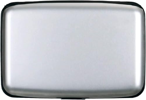 IMAGILIVSPAS RFID-blockierender Kreditkartenschutz, Aluminium-Ausweishülle, Hartschale, Visitenkartenhalter, Metallgeldbörse für Männer oder Frauen, 1 Stück, silber, RFID-blockierendes Kartenetui von IMAGILIVSPAS