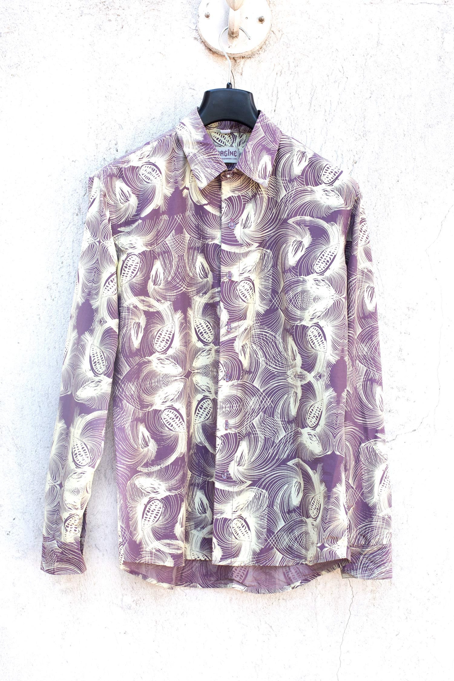 Cacao Smoky Purple - Herren Siebdruck-Shirt Aus Baumwolle-Seide Cacao Smoky Purple - Herren Siebdruck-Shirt Aus Baumwolle-Seide von IMAGINEyaseminbibin