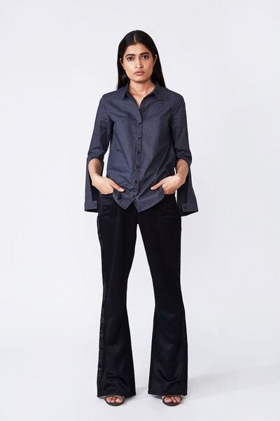 ÏMAIMA Jini Flared Baumwollhose mit Seitenstreifen von ÏMAIMA