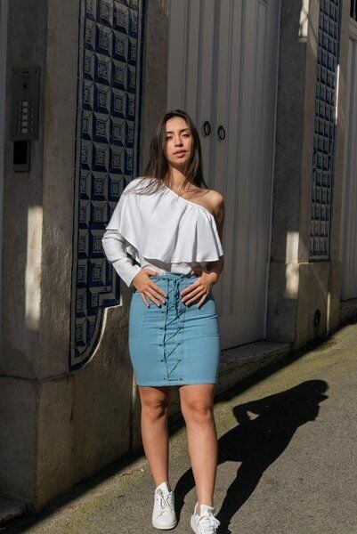 ÏMAIMA Yade High-waist Rock mit Schnürung aus Biobaumwolle von ÏMAIMA