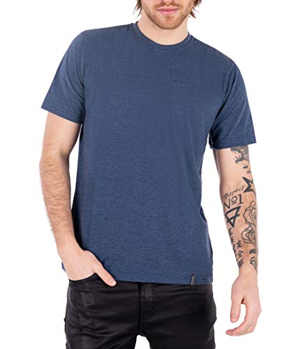 Imako Aleksander Tshirt Herren Kurzarm Casual t Shirts männer Rundhals Farbe Jeans, Größe L von Imako