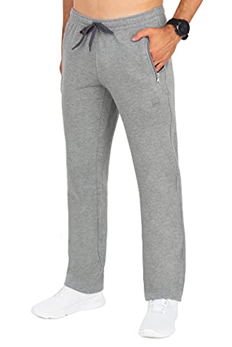 Imako Jogginghose Herren Baumwolle Trainingshose - Sporthose Jogginghosen Männer, Seitentaschen mit Reißverschluß Derek grau Gr. 3XL von Imako