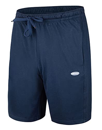 Imako Kurze Hose Herren I Herren Shorts I Bermuda Shorts Herren mit Seitentaschen - Tunnelzug I Herren Shorts für Heim und Freizeit Blau - Dunkelblau Gr. 3XL von Imako