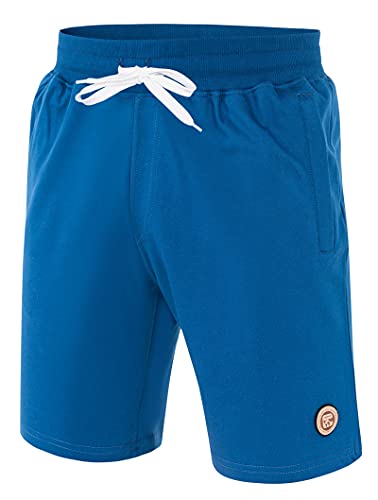 Imako Kurze Hose Herren I Herren Shorts I Bermuda Shorts Herren mit Seitentaschen und Reißverschluss und Tunnelzug I Herren Shorts für Heim und Freizeit Blau Gr. 3XL von Imako