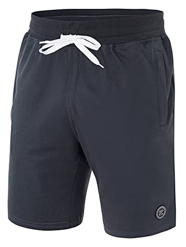 Imako Kurze Hose Herren I Herren Shorts I Bermuda Shorts Herren mit Seitentaschen und Reißverschluss und Tunnelzug I Herren Shorts für Heim und Freizeit Grau - Anthrazit Gr. M von Imako