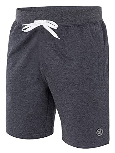 Imako Kurze Hose Herren I Herren Shorts I Bermuda Shorts Herren mit Seitentaschen und Reißverschluss und Tunnelzug I Herren Shorts für Heim und Freizeit Grau - Graphit Gr. 3XL von Imako