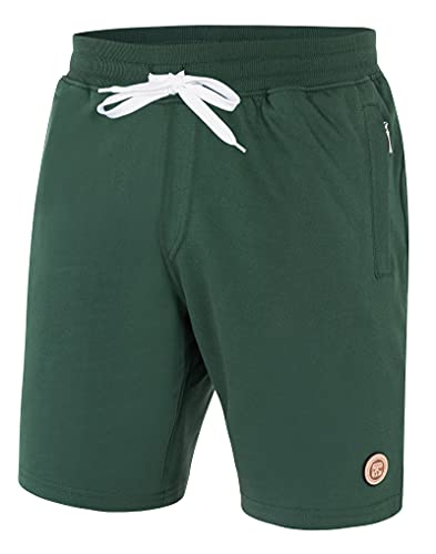 Imako Kurze Hose Herren I Herren Shorts I Bermuda Shorts Herren mit Seitentaschen und Reißverschluss und Tunnelzug I Herren Shorts für Heim und Freizeit Grün Gr. XXL von Imako