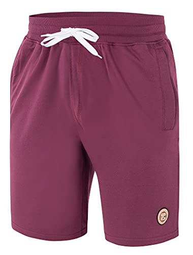 Imako Kurze Hose Herren I Herren Shorts I Bermuda Shorts Herren mit Seitentaschen und Reißverschluss und Tunnelzug I Herren Shorts für Heim und Freizeit Rot - Weinrot Gr. 3XL von Imako