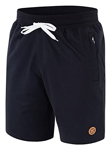 Imako Kurze Hose Herren I Herren Shorts I Bermuda Shorts Herren mit Seitentaschen und Reißverschluss und Tunnelzug I Herren Shorts für Heim und Freizeit Schwarz Gr. 3XL von Imako