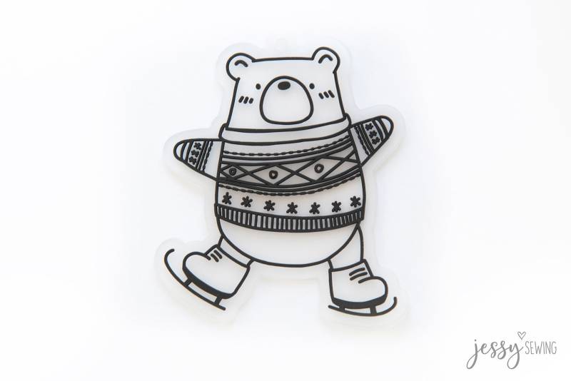 Gummilabel "Schlittschuhbär" Von Jessy Sewing - Ab 1 Stück von IMCstoffwelten