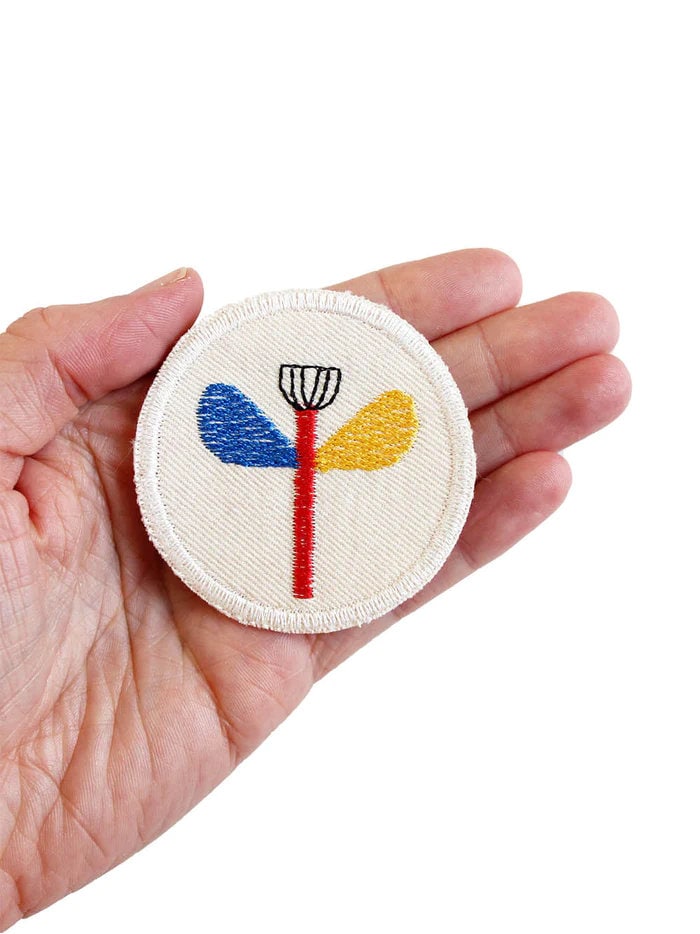 Halfbird Aufnäher Rund "Blume" Bügelflicken von IMCstoffwelten