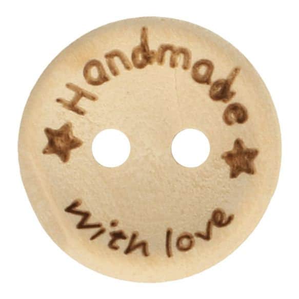 Holzknöpfe "Handmade With Love" - 15 Mm Oder 20 5Er Set von IMCstoffwelten