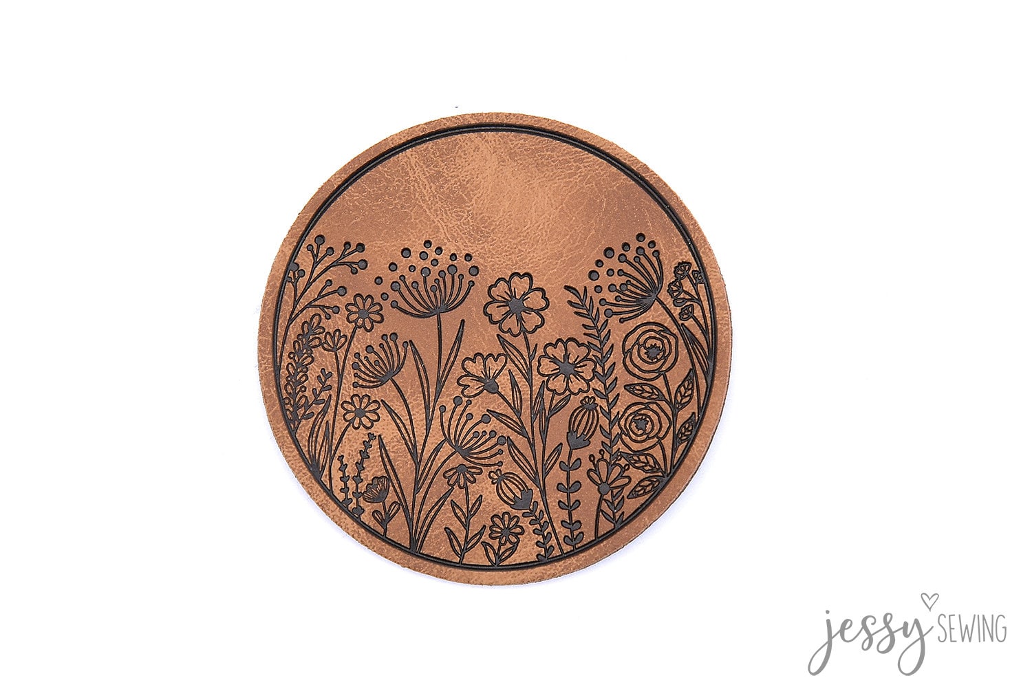 Kunstleder Label "Flowerfield" Von Jessy Sewing - Ab 2 Stück von IMCstoffwelten