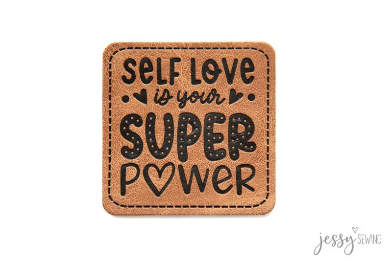 Kunstleder Label "Self Love Superpower" Von Jessy Sewing - Ab 2 Stück von IMCstoffwelten