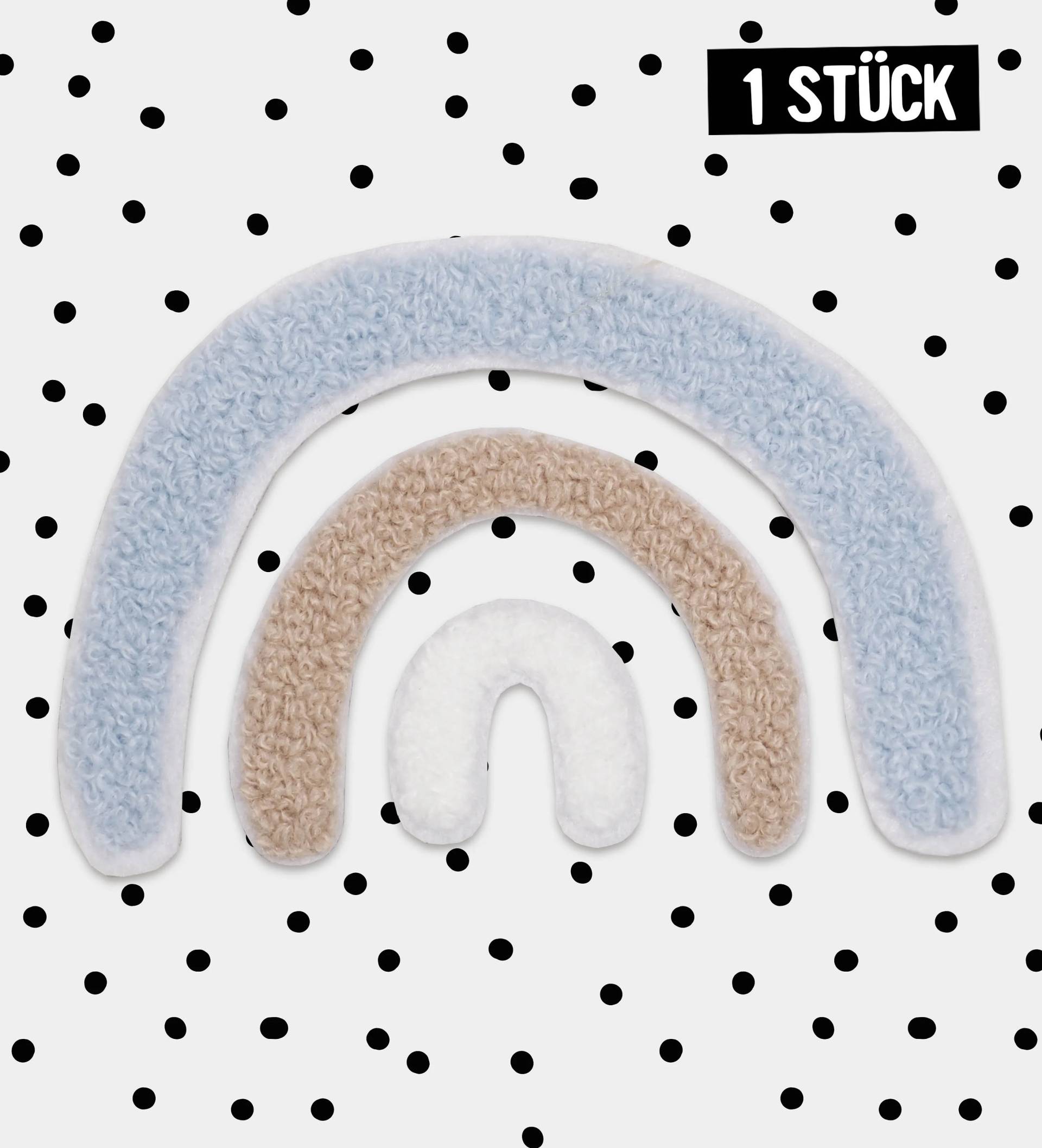 Paul & Clara Chenille Patch "Rainbow" - Blau" 15 cm von IMCstoffwelten