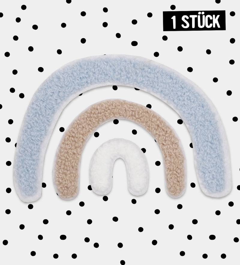 Paul & Clara Chenille Patch "Rainbow" - Blau" 15 cm von IMCstoffwelten