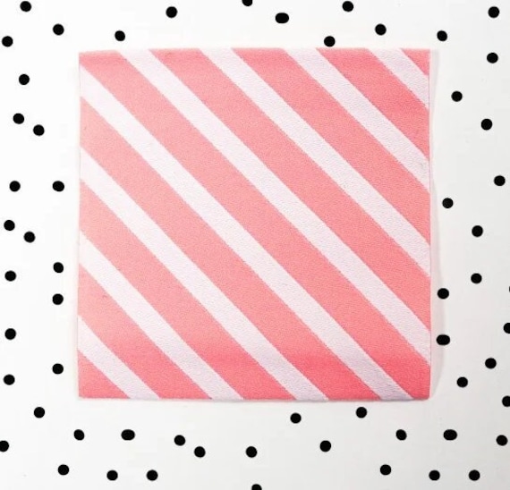 Paul & Clara Xxl Weblabel "stripes" Rosa/Weiß - 4Er Set von IMCstoffwelten