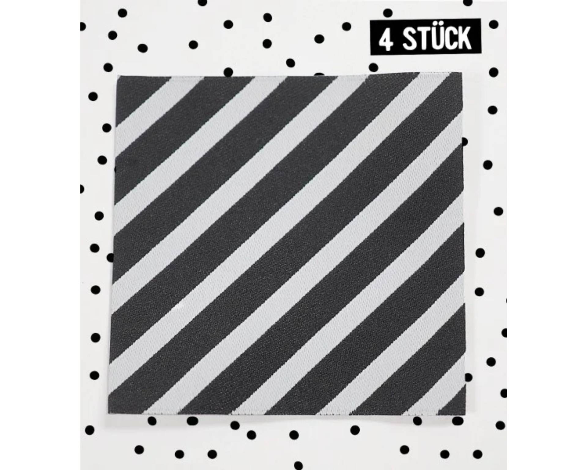 Paul & Clara Xxl Weblabel "stripes" Schwarz/Weiß - 4Er Set von IMCstoffwelten