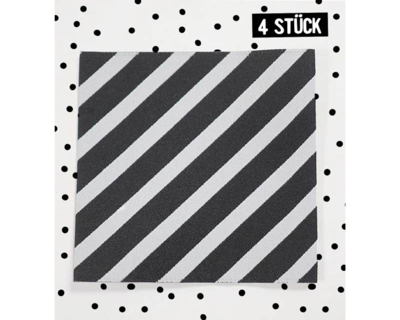 Paul & Clara Xxl Weblabel "stripes" Schwarz/Weiß - 4Er Set von IMCstoffwelten