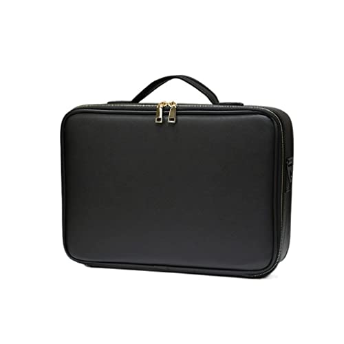 Make-up Tasche Tragbare Kosmetik Organizer Leder Make-up Künstler mit mehreren Fächern Professionelle Make-up Set Reise Organizer (C,M-37cm/14.56inch) von IMEITE