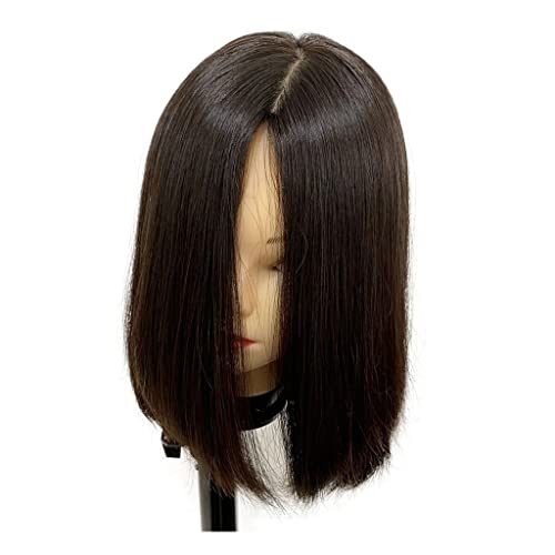 Perücke Mit Pony Haarersatz Perücken Vorne Mittlere Gerade Perücken Synthetische Perücken Spitzenfasern Transparent Synthetische Perücken Für Frauen Mit Menschenhaar (16inch von IMEITE