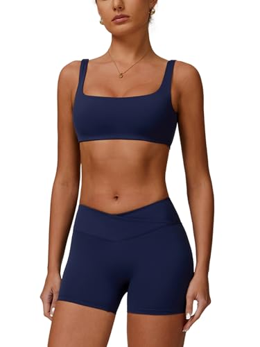 IMEKIS Gym Yoga Sets Damen Zweiteiler Fitness Workout Outfit Gepolstert Sport BH und Hohe Taille Shorts Sportanzug Laufanzug Trainingsanzug Marineblau S IMEKIS Gym Yoga Sets Damen Zweiteiler Fitness Workout Outfit Gepolstert Sport BH und Hohe Taille Shorts Sportanzug Laufanzug Trainingsanzug Marineblau S von IMEKIS