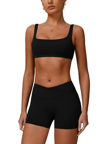 IMEKIS Gym Yoga Sets Damen Zweiteiler Fitness Workout Outfit Gepolstert Sport BH und Hohe Taille Shorts Sportanzug Laufanzug Trainingsanzug Schwarz L IMEKIS Gym Yoga Sets Damen Zweiteiler Fitness Workout Outfit Gepolstert Sport BH und Hohe Taille Shorts Sportanzug Laufanzug Trainingsanzug Schwarz L von IMEKIS