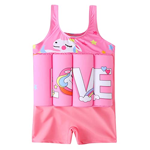 IMEKIS Kind Mädchen Jungen Float Badeanzug Einteilige Blume Tier Bademode Baby Schwimmen Lernen Schwimmen Trainingshilfe Weste Auftrieb Wassersport Swimwear Strand Schwimmen Kostüm von IMEKIS