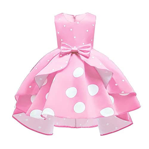 IMEKIS Kinder Mädchen Polka Dots Kleid Halloween Weihnachten Karneval Kostüm Prinzessin Hi-Lo Tutu mit Stirnband Festzug Ballkleid Festlich Geburtstag Party Outfit von IMEKIS