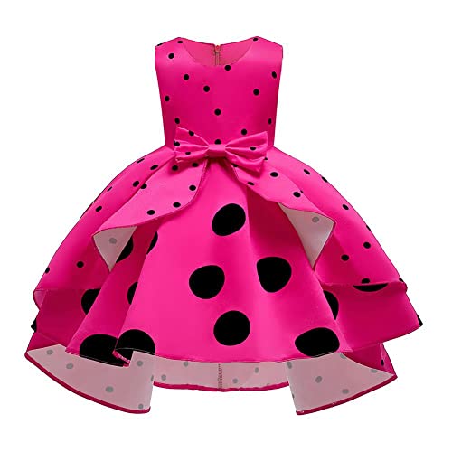 IMEKIS Kinder Mädchen Polka Dots Kleid Halloween Weihnachten Karneval Kostüm Prinzessin Hi-Lo Tutu mit Stirnband Festzug Ballkleid Festlich Geburtstag Party Outfit von IMEKIS