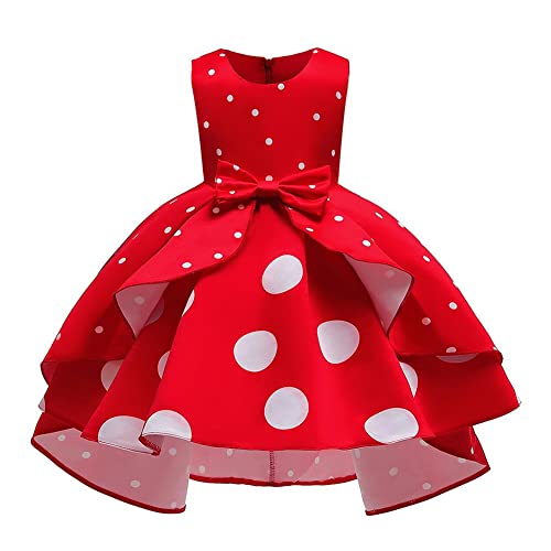 IMEKIS Kinder Mädchen Polka Dots Kleid Halloween Weihnachten Karneval Kostüm Prinzessin Hi-Lo Tutu mit Stirnband Festzug Ballkleid Festlich Geburtstag Party Outfit von IMEKIS