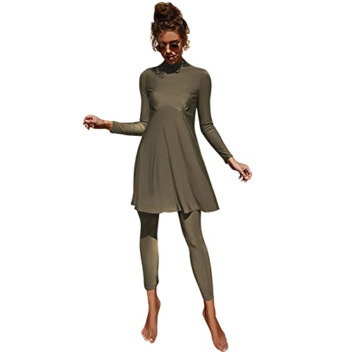 IMEKIS Muslimische Burkini Bademode für Frauen Zweiteilige Bescheidener Badeanzug Islamischer Arabischer Schwimmanzug Langarm Badeoberteil Kleid mit Hose Tankini Set Badebekleidung Dunkelgrün XL IMEKIS Muslimische Burkini Bademode für Frauen Zweiteilige Bescheidener Badeanzug Islamischer Arabischer Schwimmanzug Langarm Badeoberteil Kleid mit Hose Tankini Set Badebekleidung Dunkelgrün XL von IMEKIS