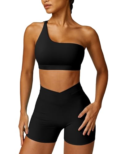 IMEKIS Zweiteiler Sport Set Damen Yoga Outfit Eine Schulter Sportbh mit Hohe Taille Gym Shorts Workout Fitness Kleidung Sportswear Laufanzug Trainingsanzug Schwarz M IMEKIS Zweiteiler Sport Set Damen Yoga Outfit Eine Schulter Sportbh mit Hohe Taille Gym Shorts Workout Fitness Kleidung Sportswear Laufanzug Trainingsanzug Schwarz M von IMEKIS