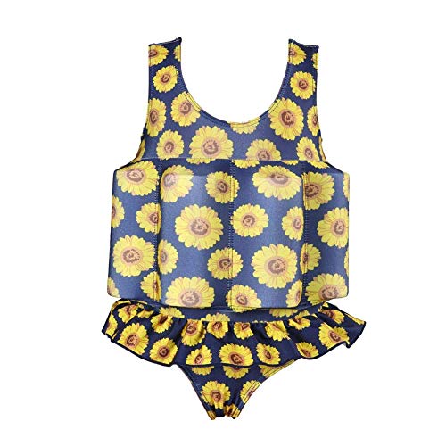 Mädchen Bojen Badeanzug Kinder Unisex Bademode Schwimmhilfe Jungen Einteiliger Schwimmanzug mit Verstellbarem Auftrieb Schwimmkraft Badebekleidung Schwimmen Lernen Ausbildung Anzug Gelb 6-7 Jahre von IMEKIS